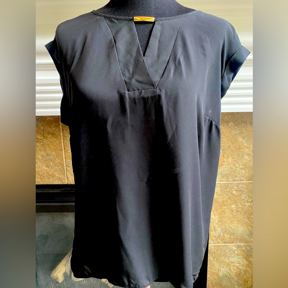 Black Women's Blouse with Gold Accent